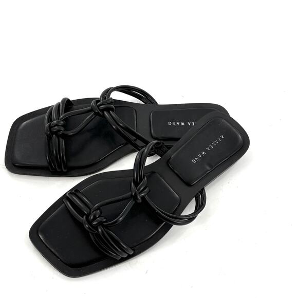 Azalea Wang Stetson Knot Sandals 10 NWOT Black Slides Resort Travel Beach Cruise - Picture 5 of 6